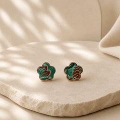 Song Brocade Flower Balance Earrings featuring Silver