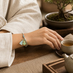 Song Brocade Gourd Luck Tassel Braided Bracelet featuring Red String, Copper