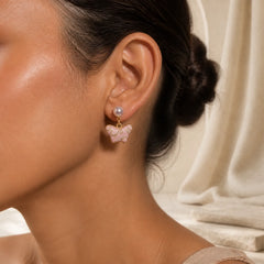 Song Brocade Pearl Butterfly Vintage Love Chinese Style Earrings featuring Pearl, Butterfly, Silver