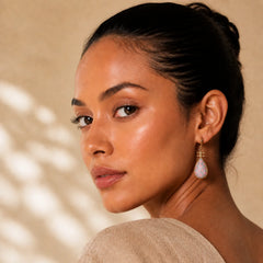 Song Brocade floral Pattern Pipa-Shaped Harmony Handcrafted Teardrop Earrings featuring Copper