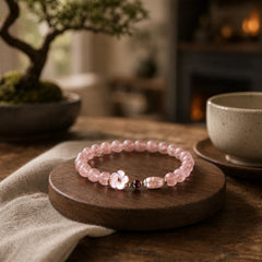 Strawberry Quartz Peach Blossom Love Bracelet featuring Strawberry Quartz