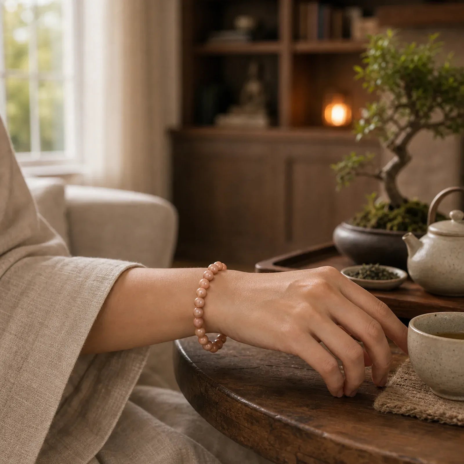Sun Stone Positive Bracelet featuring Sun Stone
