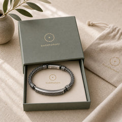 Swastika Pattern Engraved Luck Bracelet featuring Swastika-卍, Copper, Silver