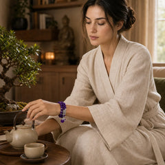 The Amethyst Pixiu Wealth Bracelet featuring Amethyst, Pixiu