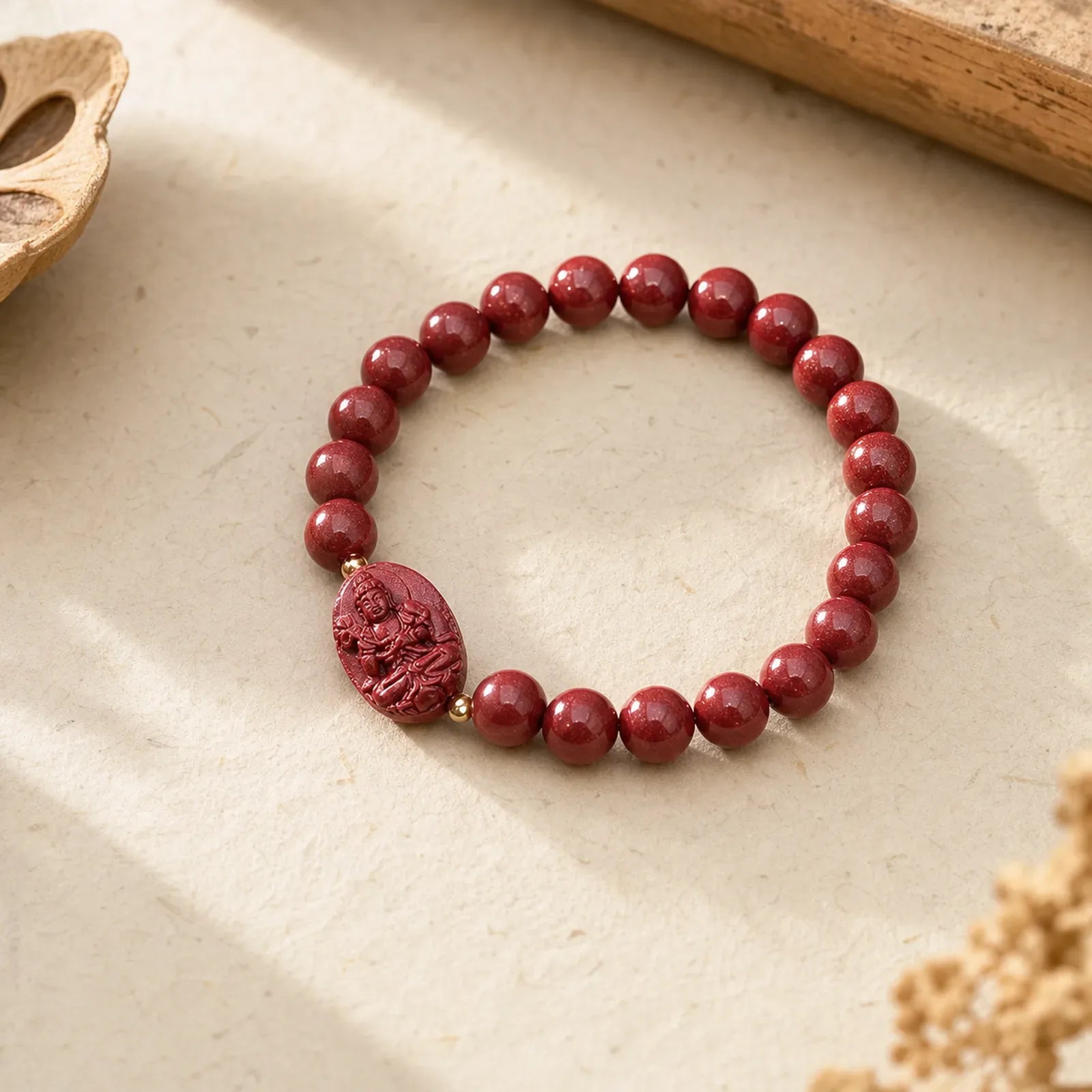 The Chinese Zodiac Natal Buddha Cinnabar Blessing Bracelet featuring Cinnabar, Dragon, Horse
