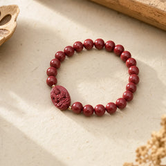 The Chinese Zodiac Natal Buddha Cinnabar Blessing Bracelet featuring Cinnabar, Dragon, Horse