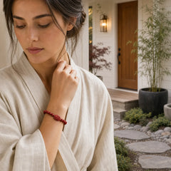 The Chinese Zodiac Natal Buddha Cinnabar Blessing Bracelet featuring Cinnabar, Dragon, Horse