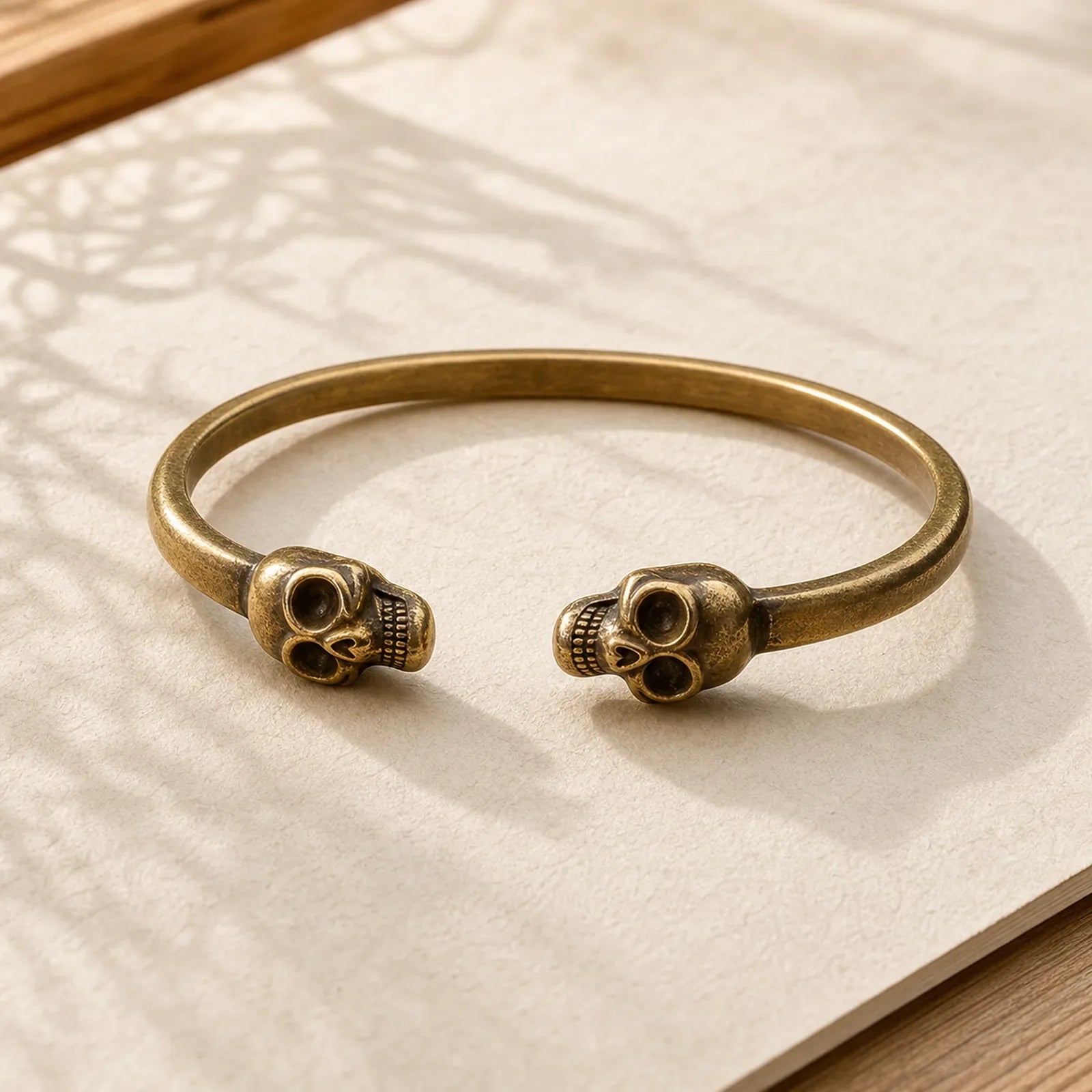The Lord Of The Corpse Forest Copper Brass Double Skull Keep Away Evil Spirits Cuff Bracelet Bangle featuring The Lord of the Corpse Forest, Copper