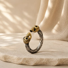 The Lord Of The Corpse Forest Copper Double Skull Keep Away Evil Spirits Ring featuring The Lord of the Corpse Forest, Copper, Silver