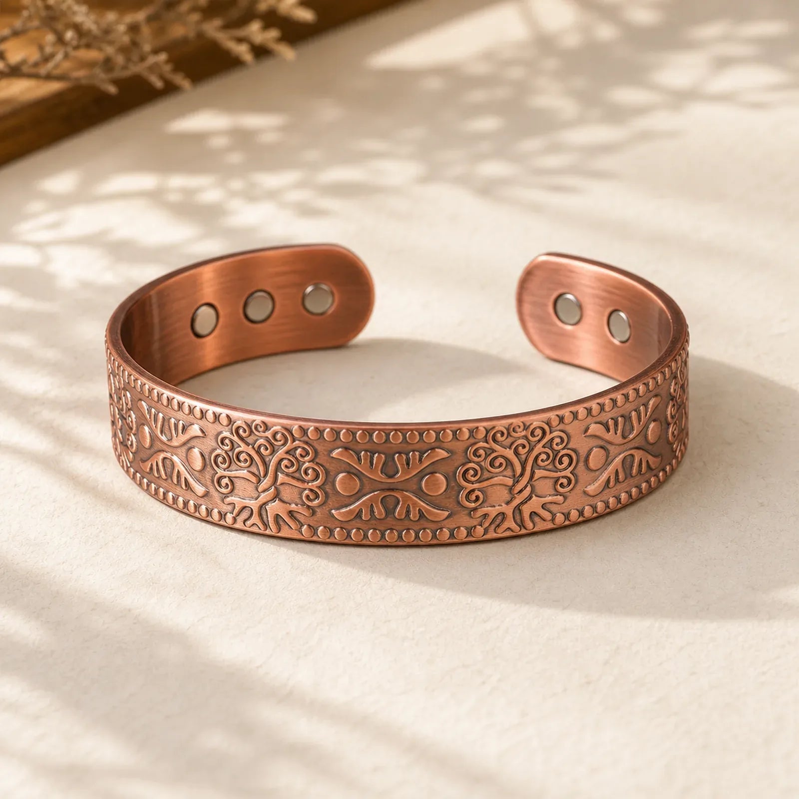 The Tree Of Life Copper Open Self Care Luck Bracelet Bangle featuring The Tree of Life, Copper