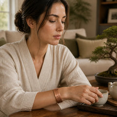The Tree Of Life Copper Open Self Care Luck Bracelet Bangle featuring The Tree of Life, Copper