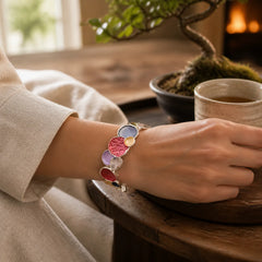 The Tree Of Life Round Pattern Unity Alloy Elastic Bracelet Bangle featuring The Tree of Life