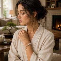 Tianshan Jade Pearl Abundance Bracelet featuring Jade, Pearl, Quartzite