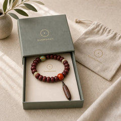 Tibet Bodhi Seed Dzi Bead Dancing Lion Luck Bracelet Wrist Mala featuring Bodhi Seed, Dzi Bead, Lion