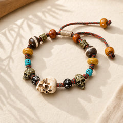 Tibet Bone Beads Coconut Shell The Lord of the Corpse Forest Happiness Bracelet featuring Coconut Shell, The Lord of the Corpse Forest, Copper