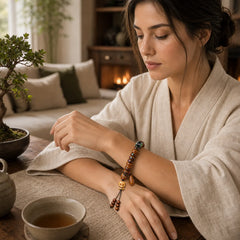 Tibet Bone Beads The Lord Of The Corpse Forest Reminders of Our Impermanence Bracelet featuring The Lord of the Corpse Forest, Copper