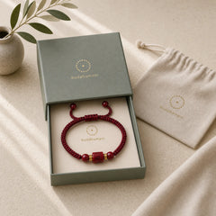 Tibet Cinnabar Om Mani Padme Hum Engraved Blessing Braided Bracelet featuring Cinnabar, Om Mani Padme Hum, Om
