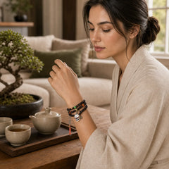 Tibet Coconut Shell The Lord of the Corpse Forest Positive Bracelet featuring Coconut Shell, The Lord of the Corpse Forest, Copper