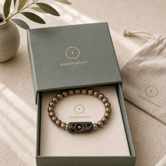 Tibet Ebony Wood Copper Peace Balance Beaded Bracelet featuring Ebony Wood, Ebony, Copper