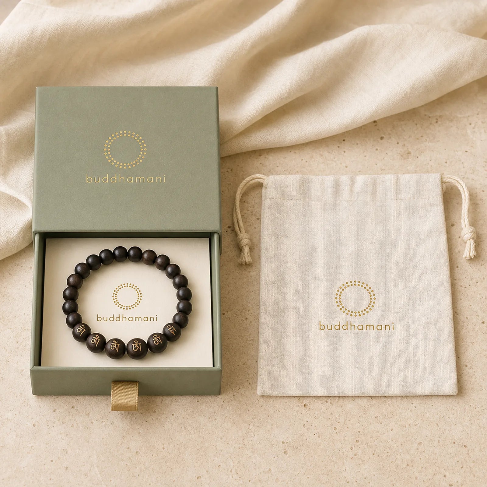 Tibet Ebony Wood Om Mani Padme Hum Engraved Balance Bracelet featuring Ebony Wood, Ebony, Om Mani Padme Hum