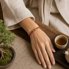 Tibet Handmade Chinese Zodiac Natal Buddha Luck Strength Braided String Bracelet featuring Dragon, Horse, Red String
