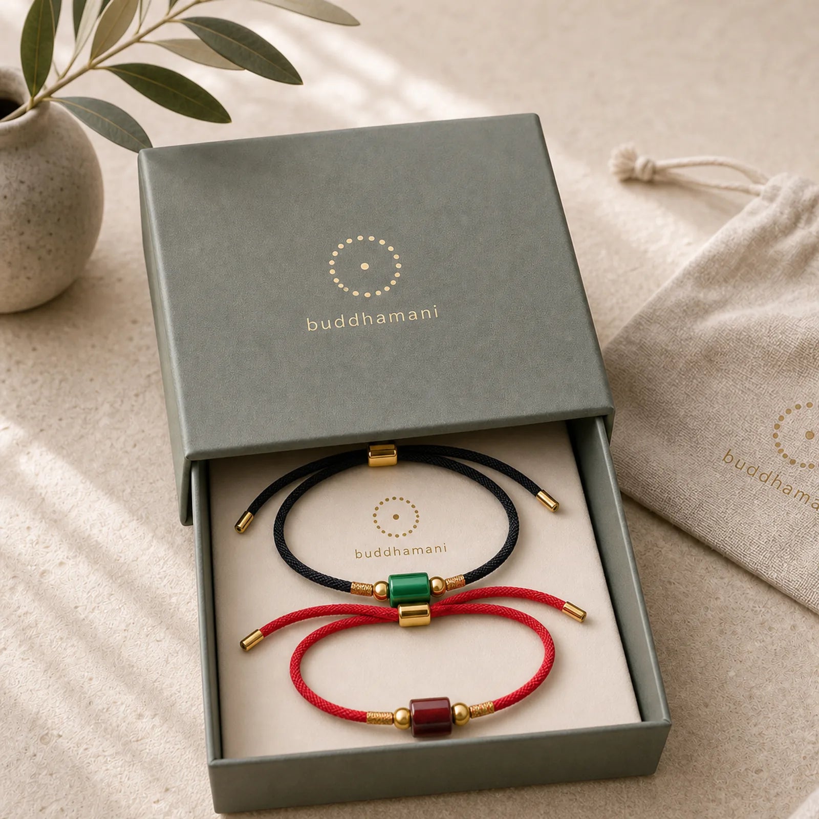 Tibet Handmade Green Aventurine Red Stone Malachite Luck Protection Braided Rope Bracelet featuring Green Aventurine, Malachite, Red String