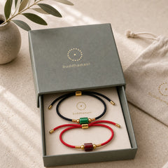 Tibet Handmade Green Aventurine Red Stone Malachite Luck Protection Braided Rope Bracelet featuring Green Aventurine, Malachite, Red String