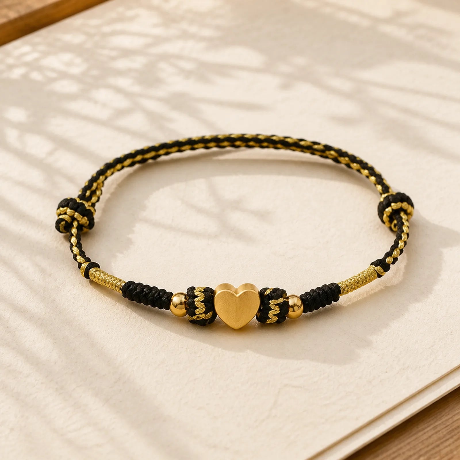 Tibet Handmade Love Heart King Kong Knot Luck Braided Bracelet featuring