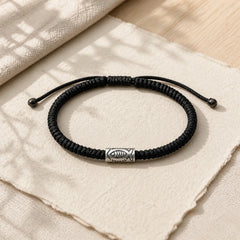 Tibet Koi Fish Wealth Black String Bracelet featuring Koi Fish, Yin Yang Symbol, Copper