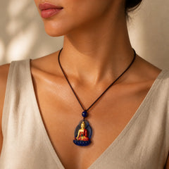 Tibet Medicine Buddha Liuli Crystal Compassion Necklace Pendant (Extra 35% Off | USE CODE: FS35) featuring Buddha Symbol