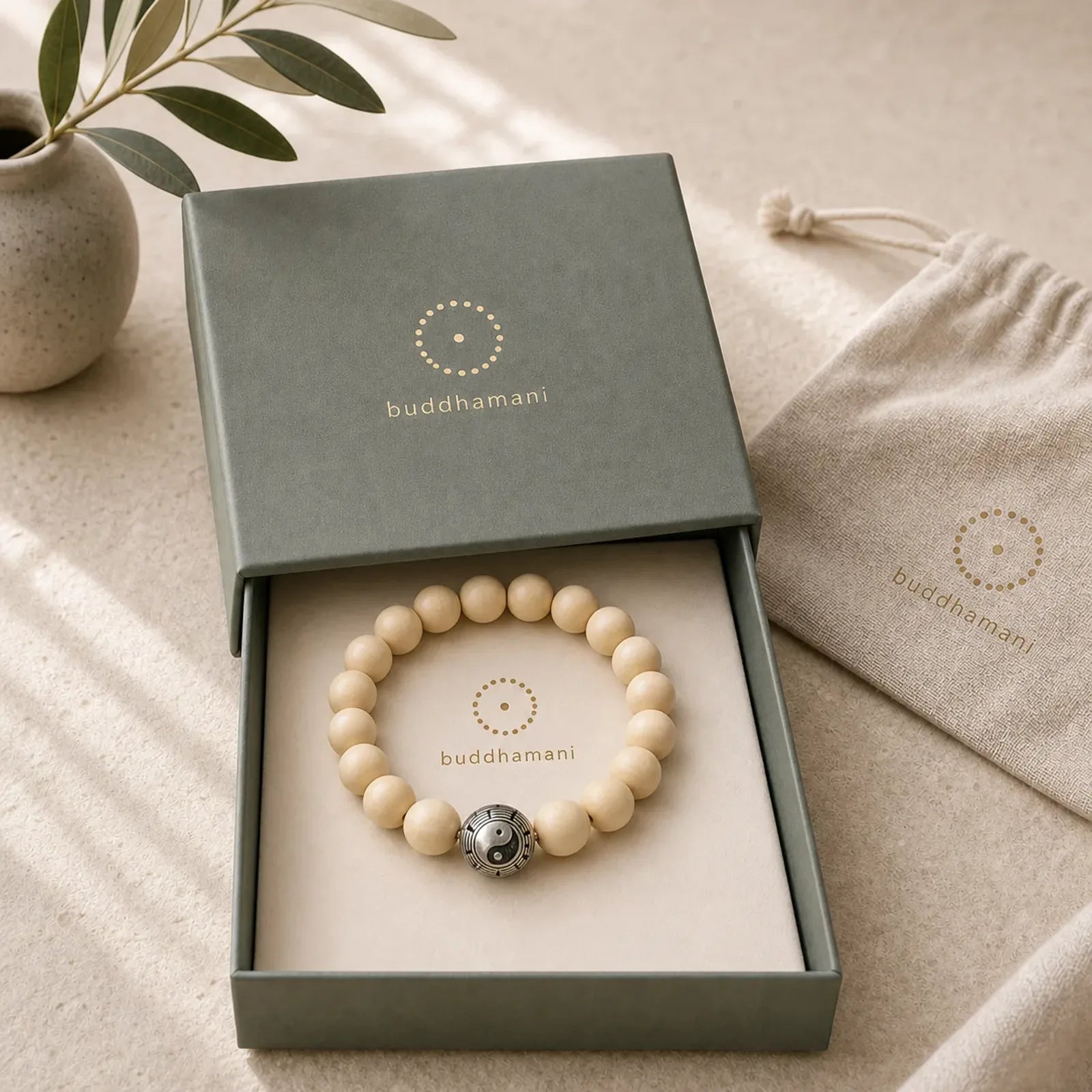 Tibet Peach Wood Lotus Cinnabar Bagua Yin Yang Luck Wealth Bracelet featuring Peach Wood, Lotus, Cinnabar