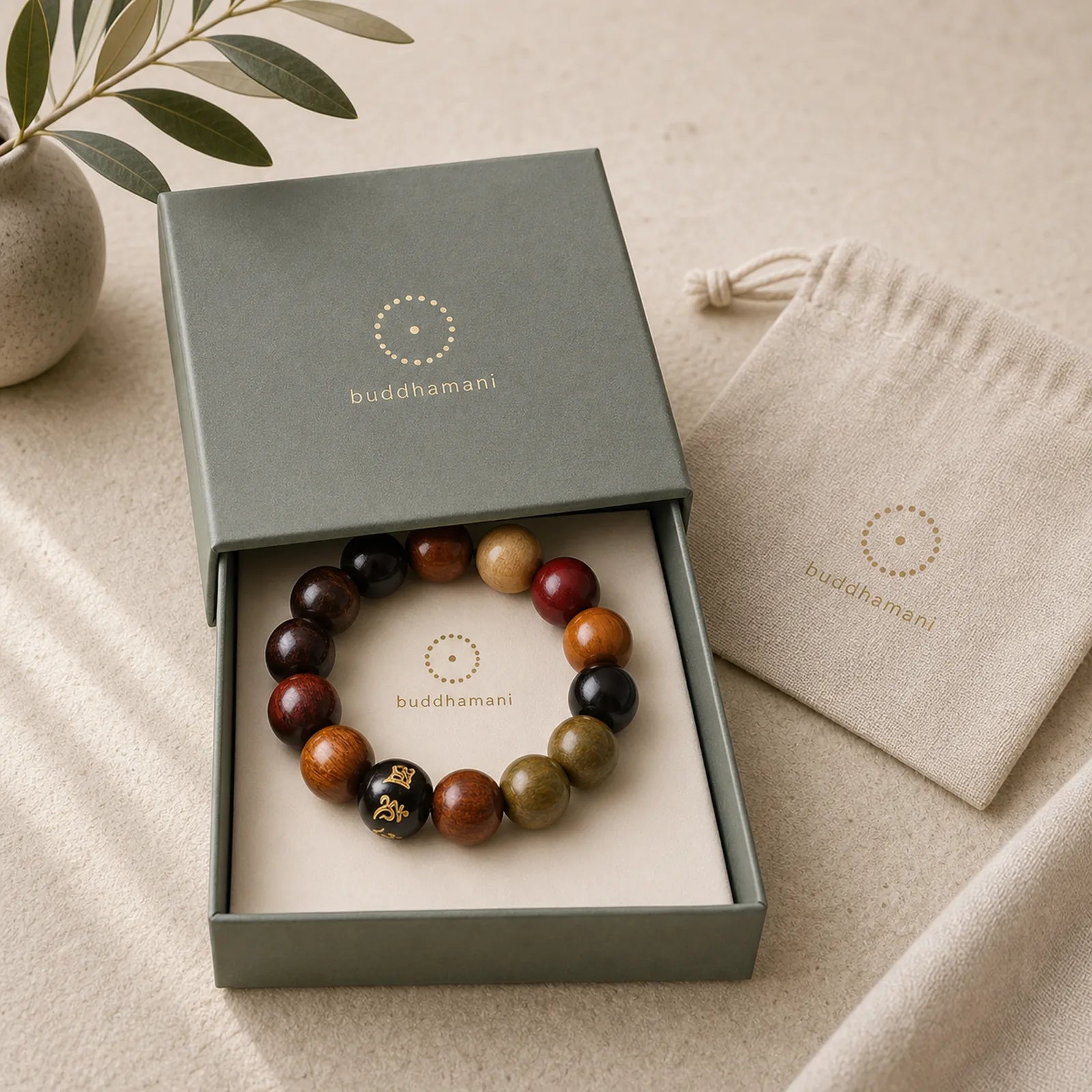 Tibet Various Wood Om Mani Padme Hum Purity Bracelet featuring Om Mani Padme Hum, Om, Six True Words (Om Mani Padme Hum)