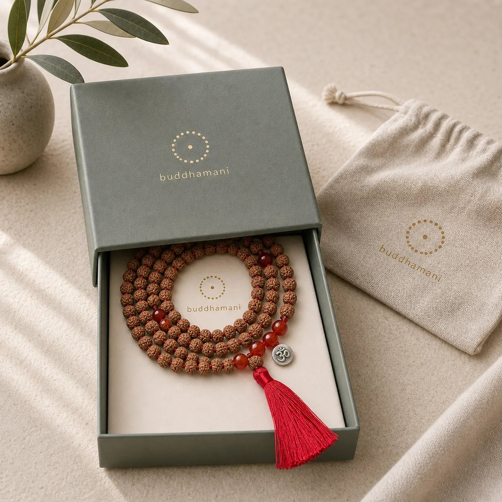 Tibetan 108 Beads Bodhi Seed Om Symbol Charm Tassel Wealth Auspiciousness Mala featuring Bodhi Seed, Om Symbol, Om
