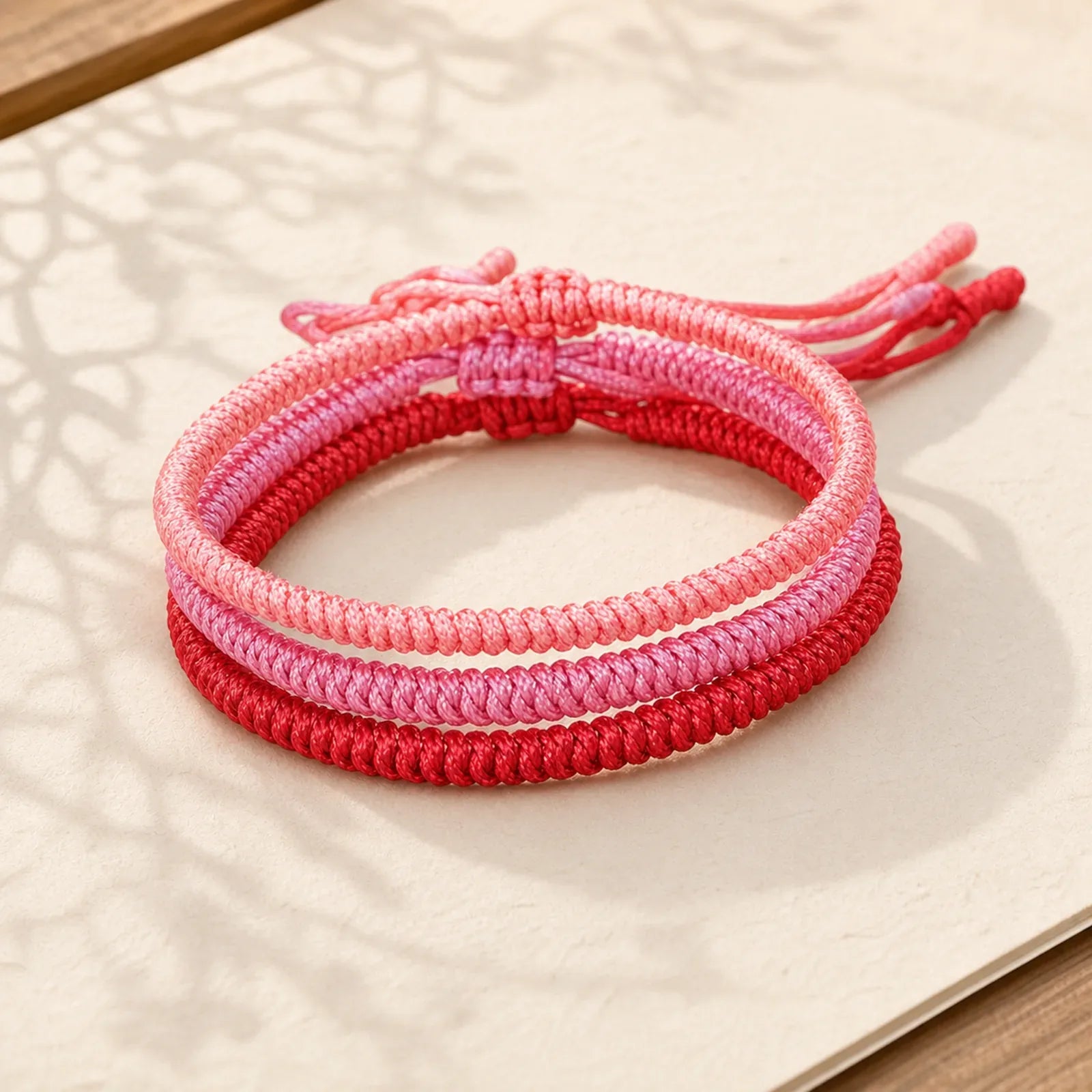 Tibetan 3Pcs King Kong Knot Protection Braided Bracelet featuring Red String