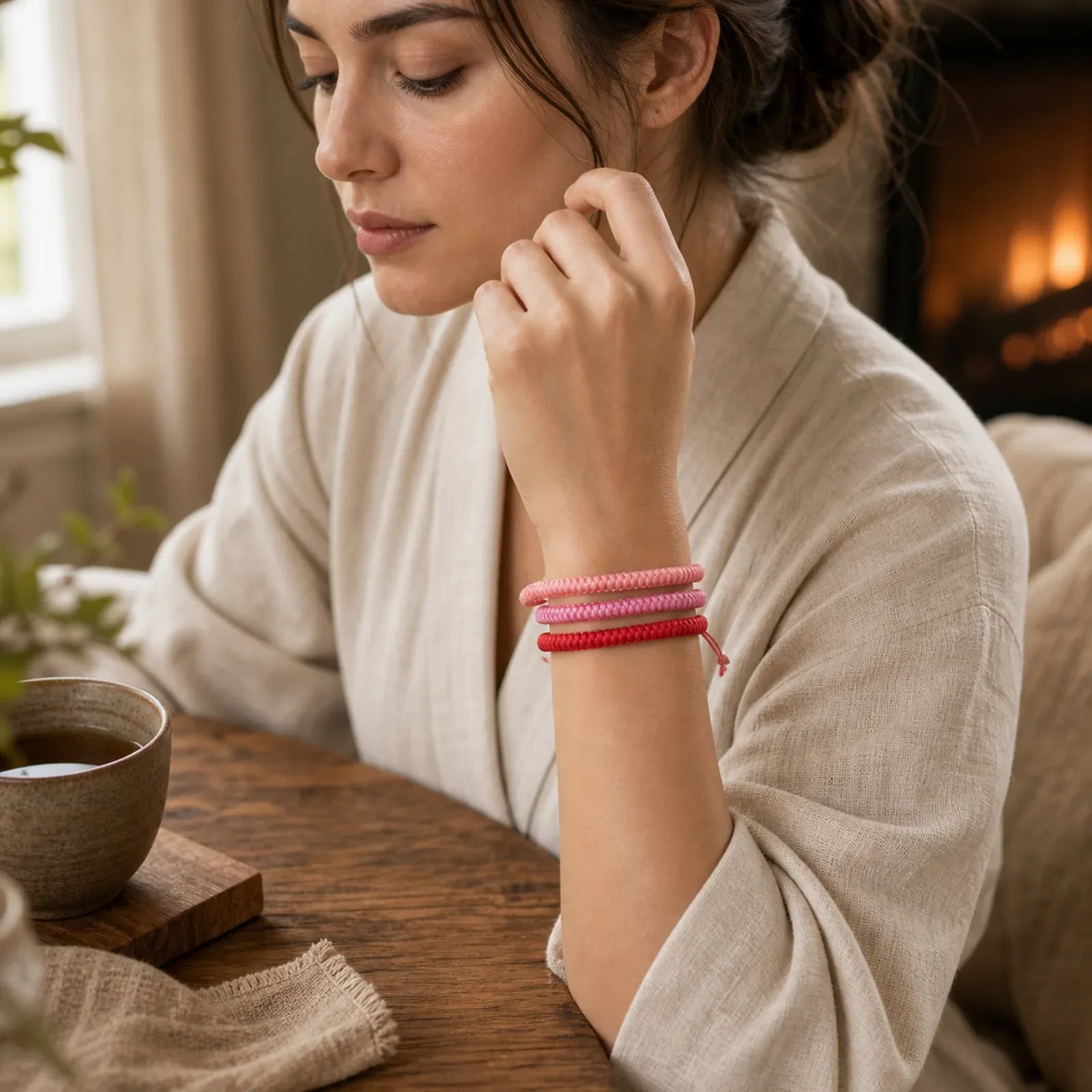 Tibetan 3Pcs King Kong Knot Protection Braided Bracelet featuring Red String