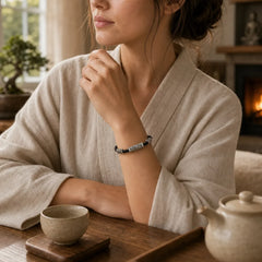 Tibetan Black String Copper Om Mani Padme Hum Pixiu Protection Braided Bracelet featuring Copper, Om Mani Padme Hum, Om