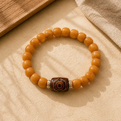 Tibetan Bodhi Seed Dzi Bead Keep Away Evil Spirits Bracelet featuring Bodhi Seed, Dzi Bead