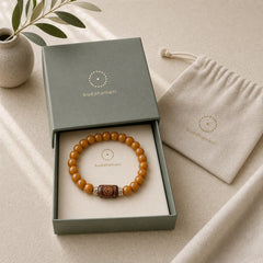 Tibetan Bodhi Seed Dzi Bead Keep Away Evil Spirits Bracelet featuring Bodhi Seed, Dzi Bead