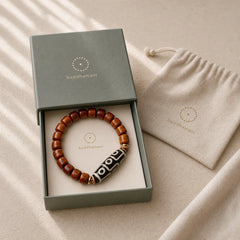 Tibetan Bone Beads Nine-Eye Dzi Bead Protection Bracelet featuring Nine-Eye Dzi Bead, Dzi Bead, Copper