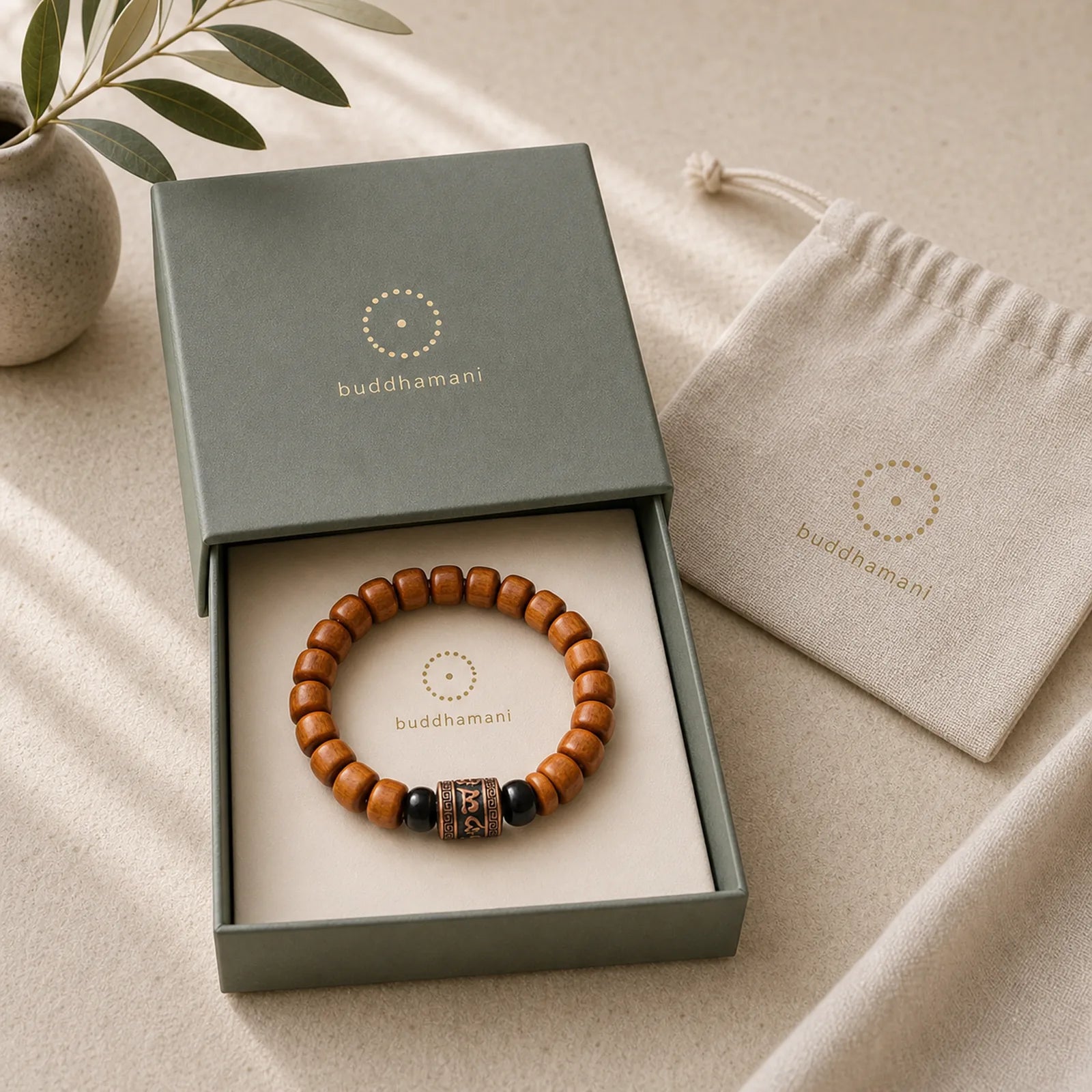 Tibetan Bone Beads Om Mani Padme Hum Strength Bracelet featuring Om Mani Padme Hum, Om, Six True Words (Om Mani Padme Hum)