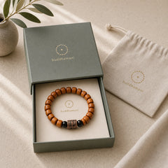 Tibetan Bone Beads Om Mani Padme Hum Strength Bracelet featuring Om Mani Padme Hum, Om, Six True Words (Om Mani Padme Hum)