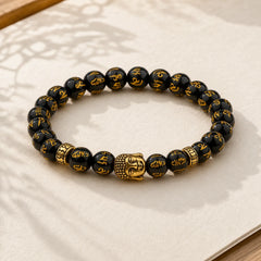 Tibetan Buddha Mantra Amulet Bracelet featuring Om, Six True Words (Om Mani Padme Hum), Om Mani Padme Hum