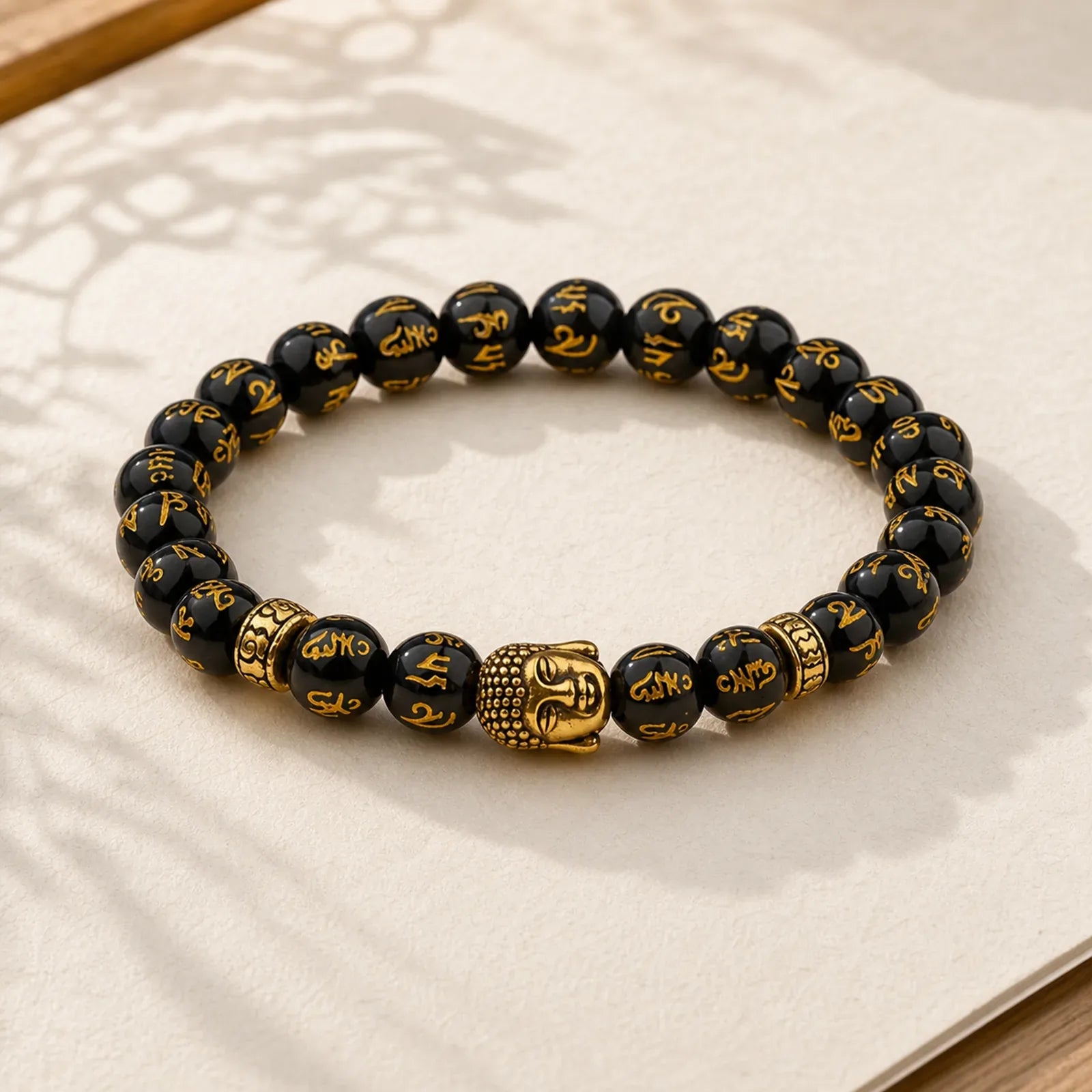 Tibetan Buddha Mantra Amulet Bracelet featuring Om, Six True Words (Om Mani Padme Hum), Om Mani Padme Hum