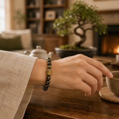 Tibetan Buddha Mantra Amulet Bracelet featuring Om, Six True Words (Om Mani Padme Hum), Om Mani Padme Hum