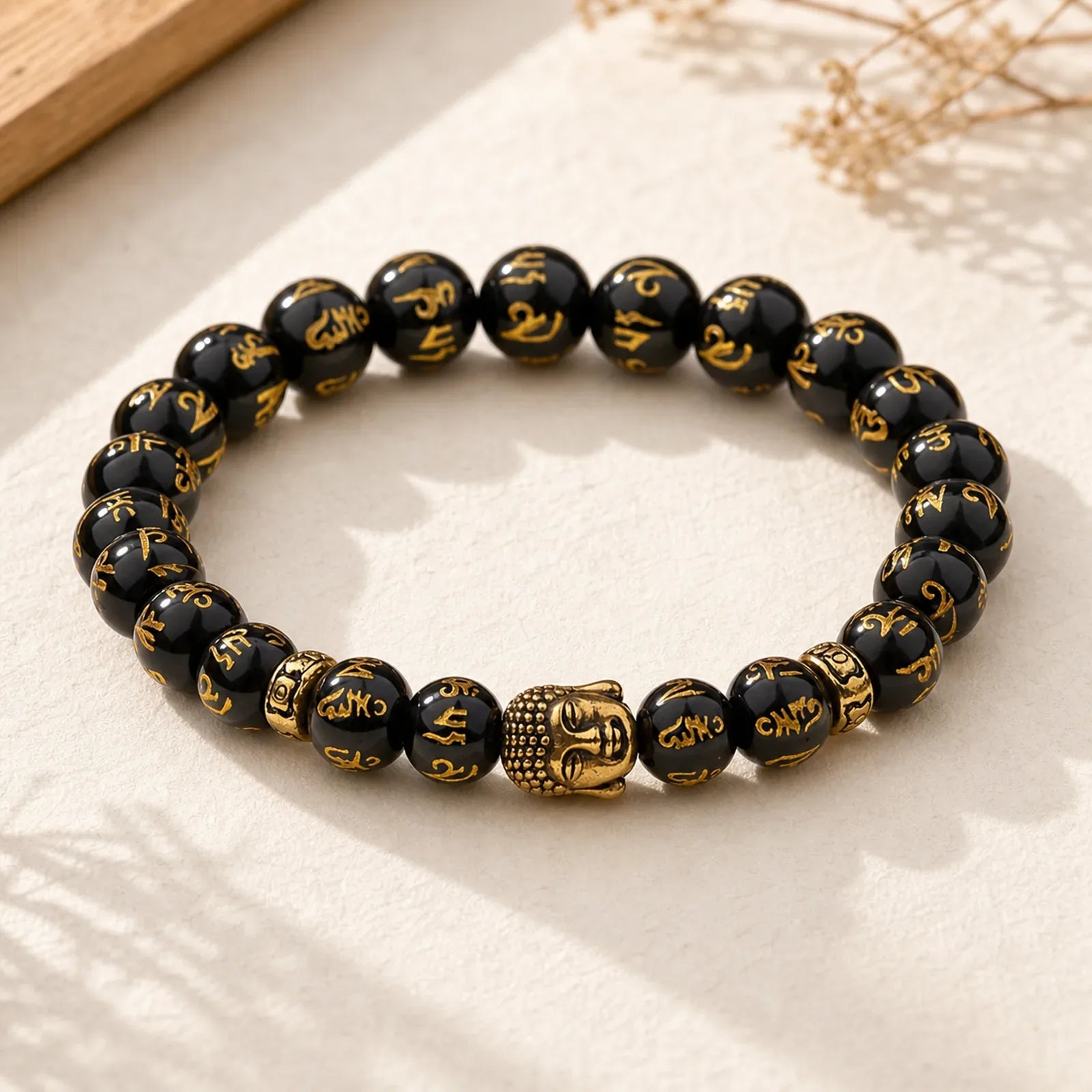 Tibetan Buddha Mantra Amulet Bracelet (Extra 35% Off | USE CODE: FS35) featuring Om, Six True Words (Om Mani Padme Hum), Om Mani Padme Hum