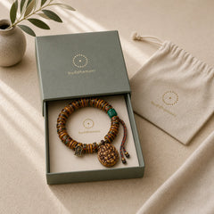 Tibetan Camel Bone Dice Tassel Protection Bracelet featuring Camel Bone, Copper