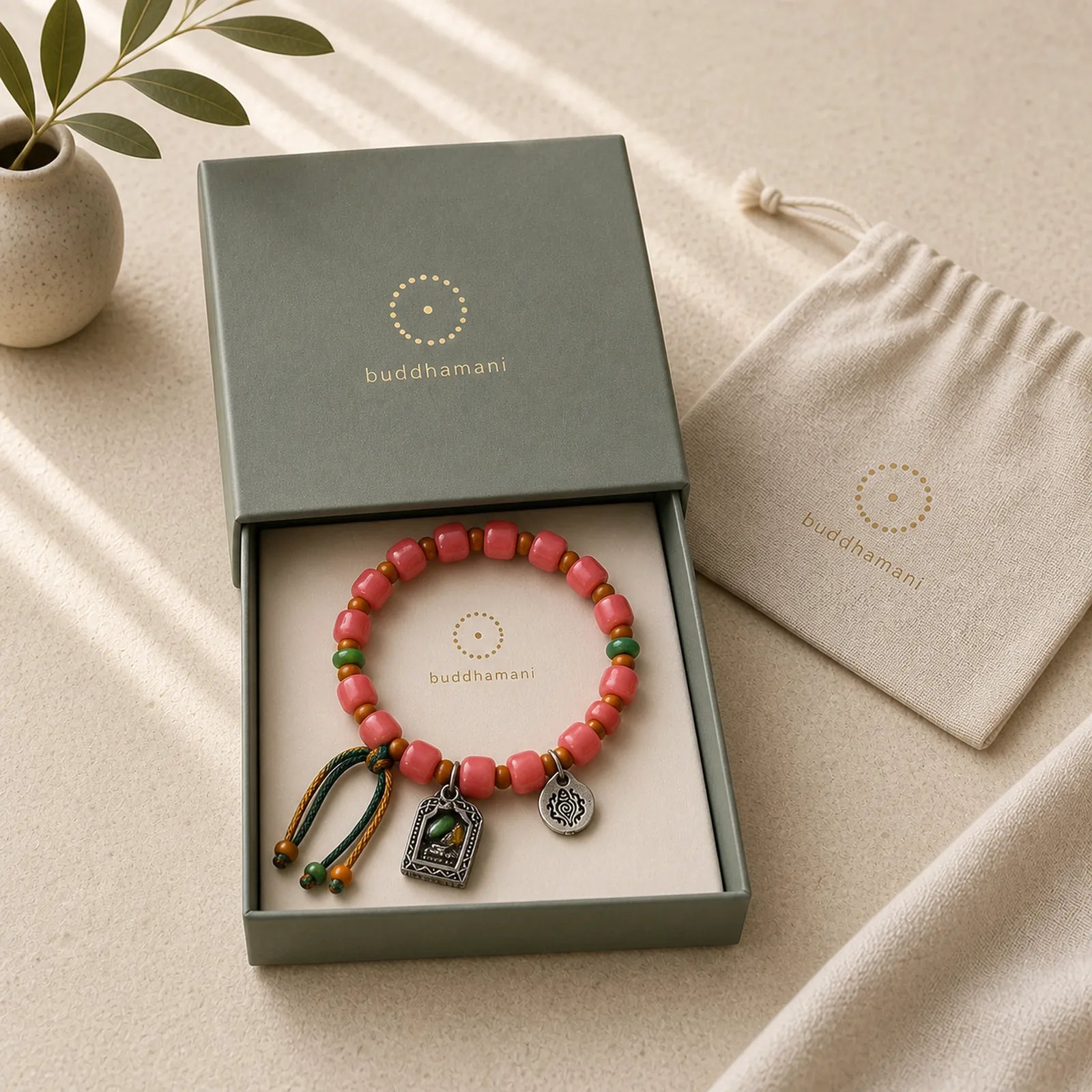 Tibetan Camel Bone Red Agate Luck Bracelet featuring Camel Bone, Red Agate, Copper