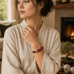 Tibetan Cinnabar Pixiu Calm Bracelet featuring Cinnabar, Pixiu