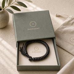Tibetan Coconut Shell Beads Engraved Om Mani Padme Hum Mantra Positive String Bracelet featuring Coconut Shell, Om Mani Padme Hum, Om