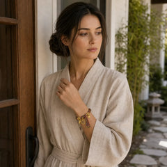Tibetan Colorful Gold Thread Dragon Scale Knot Protection Braided Bracelet featuring Dragon, Red String